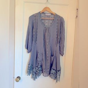 Cottagecore Blue Dress! Size Medium. Flowy Relaxed Fit